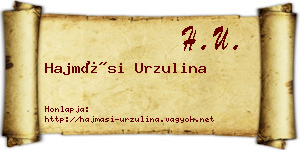 Hajmási Urzulina névjegykártya